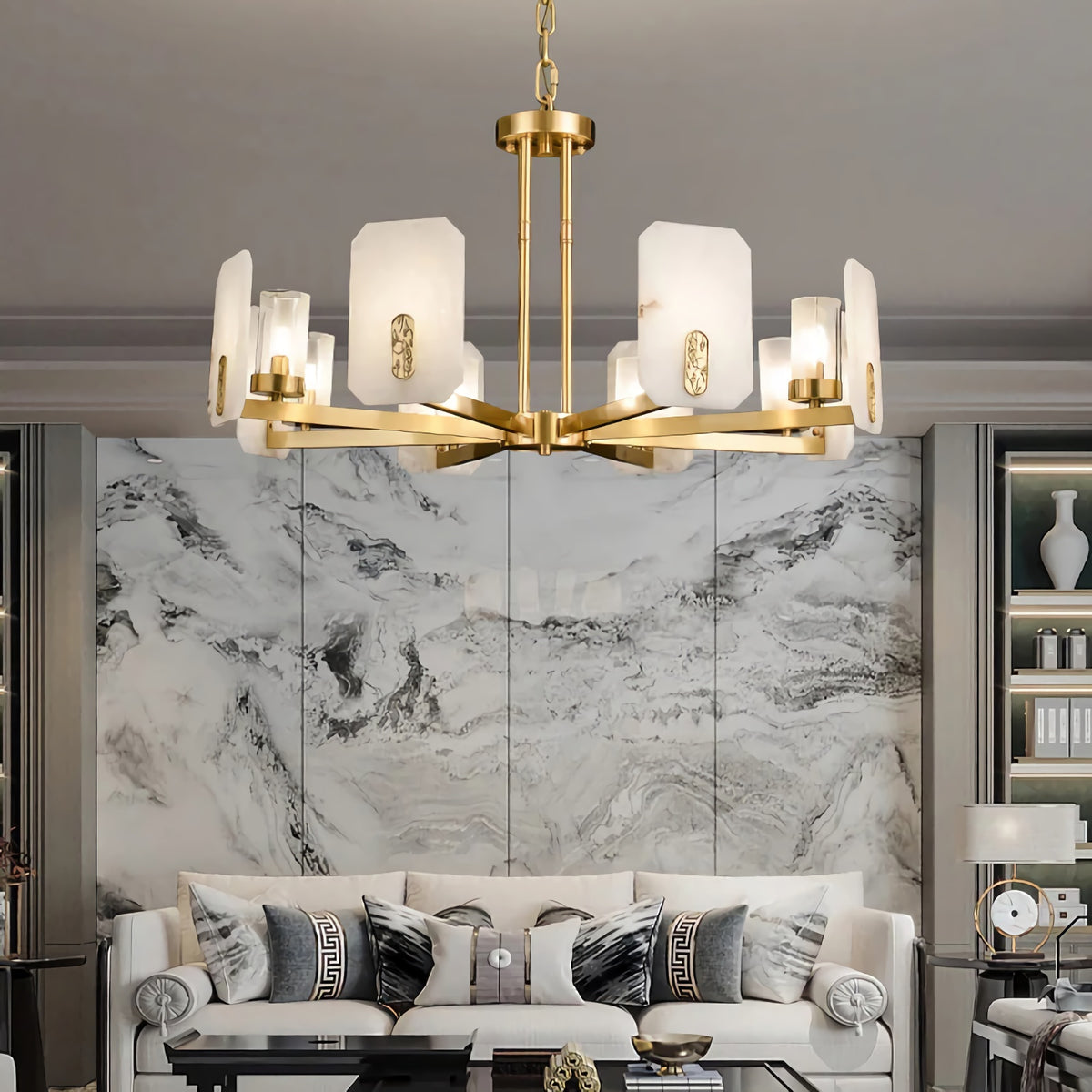 Modern Alabaster Upton Chandelier
