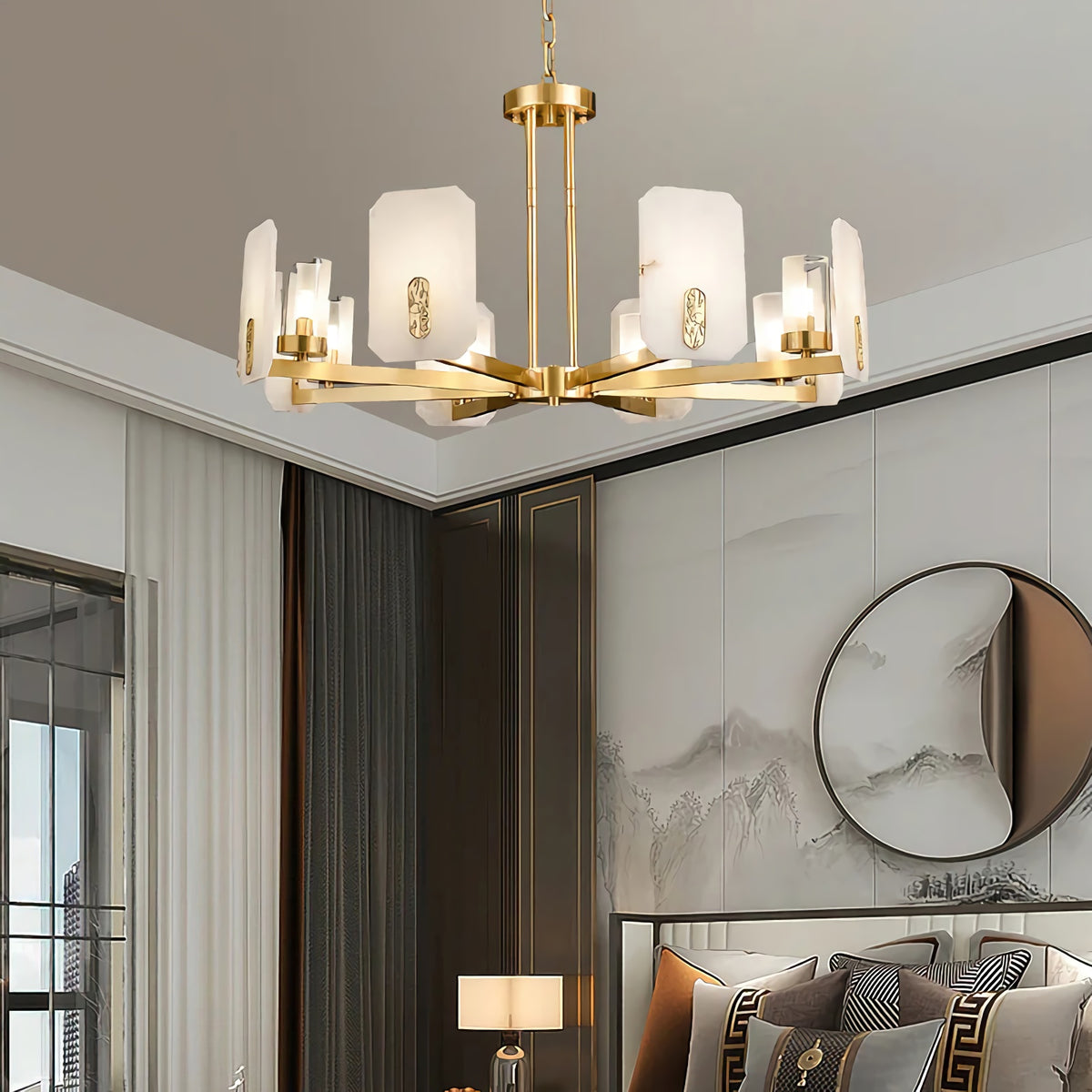 Modern Alabaster Upton Chandelier