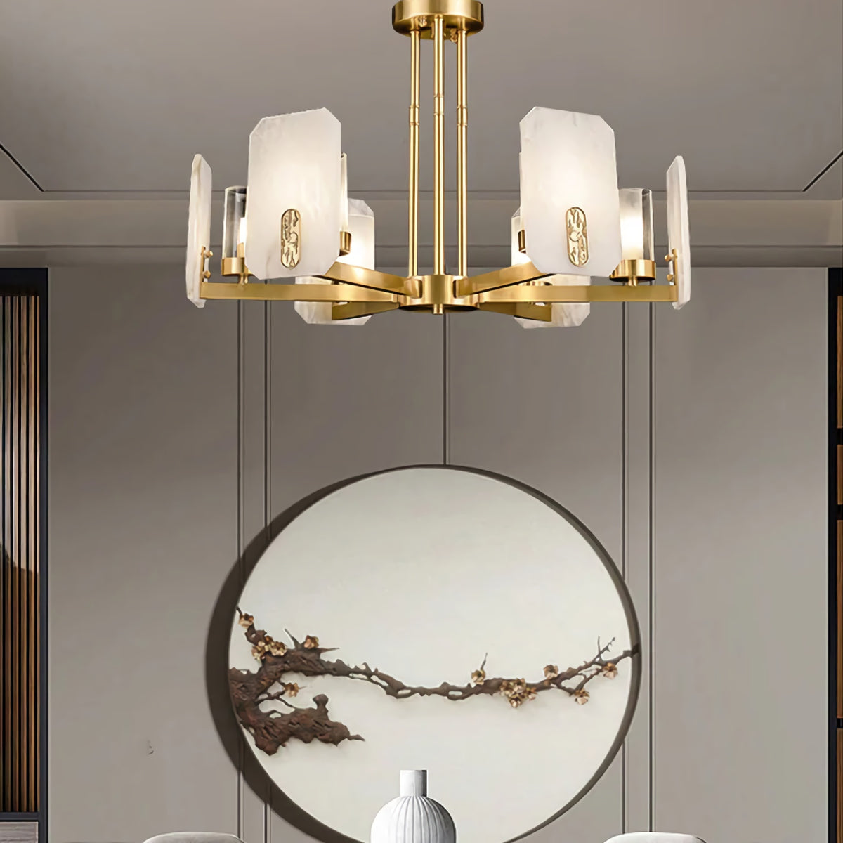 Modern Alabaster Upton Chandelier