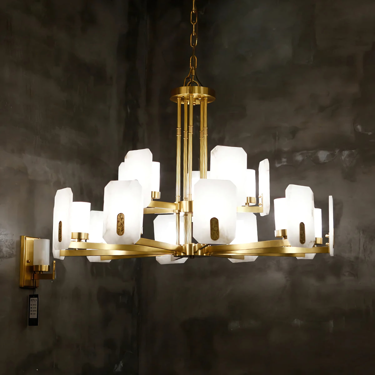 Modern Alabaster Upton Chandelier