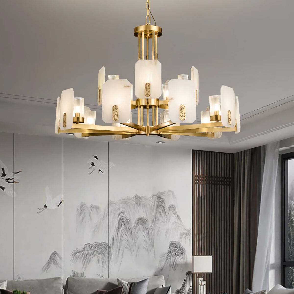 Modern Alabaster Upton Chandelier