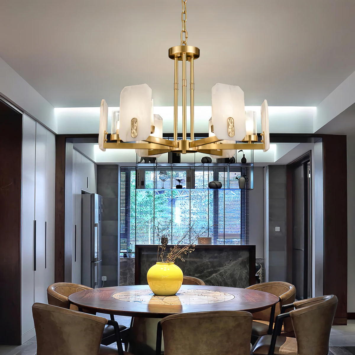 Modern Alabaster Upton Chandelier