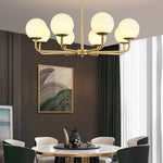 Modern Brass Alabaster Chandelier