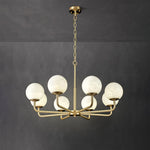 Modern Brass Alabaster Chandelier