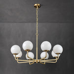Modern Brass Alabaster Chandelier