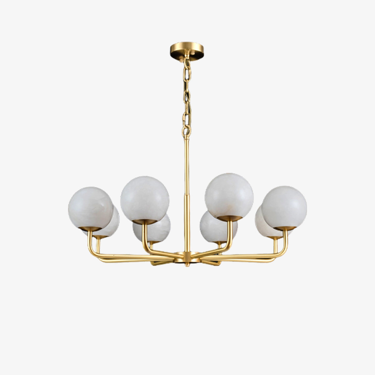 Modern Brass Alabaster Chandelier
