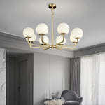 Modern Brass Alabaster Chandelier