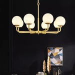 Modern Brass Alabaster Chandelier