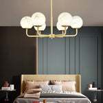 Modern Brass Alabaster Chandelier