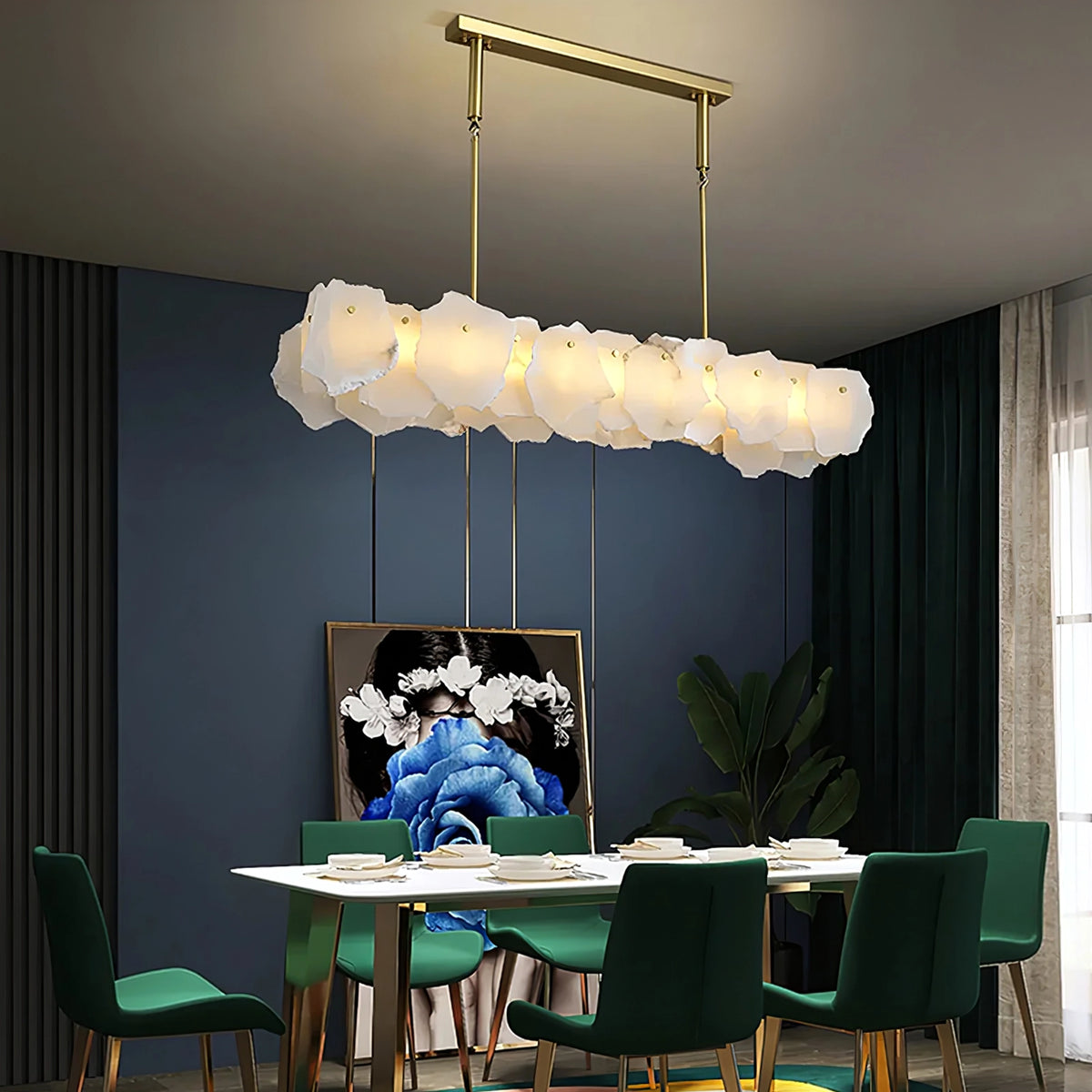 Modern Burton Alabaster Chandelier