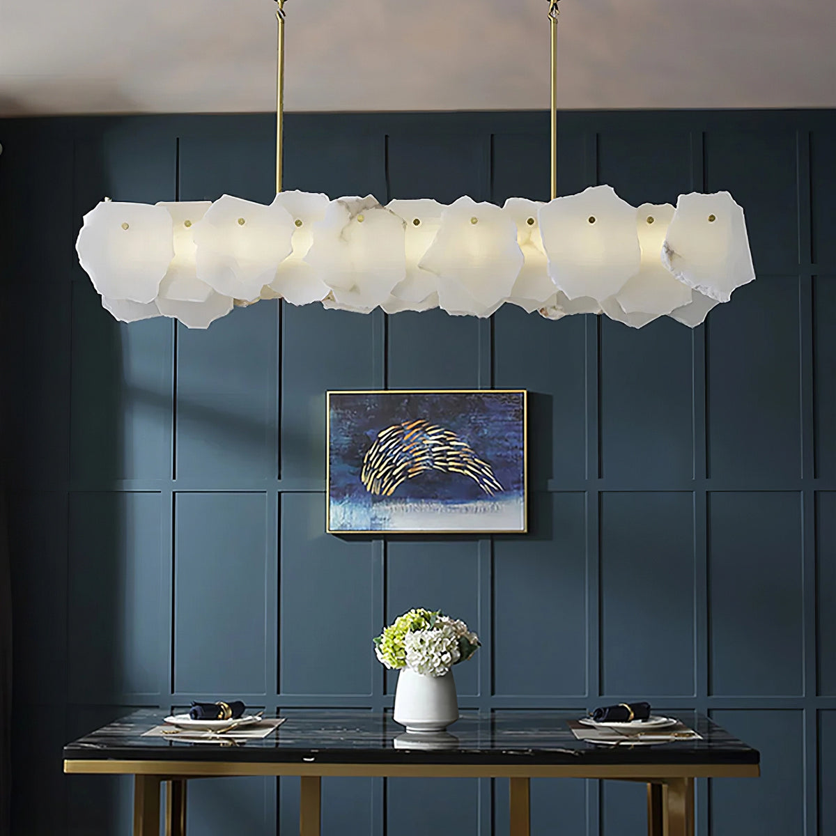 Modern Burton Alabaster Chandelier
