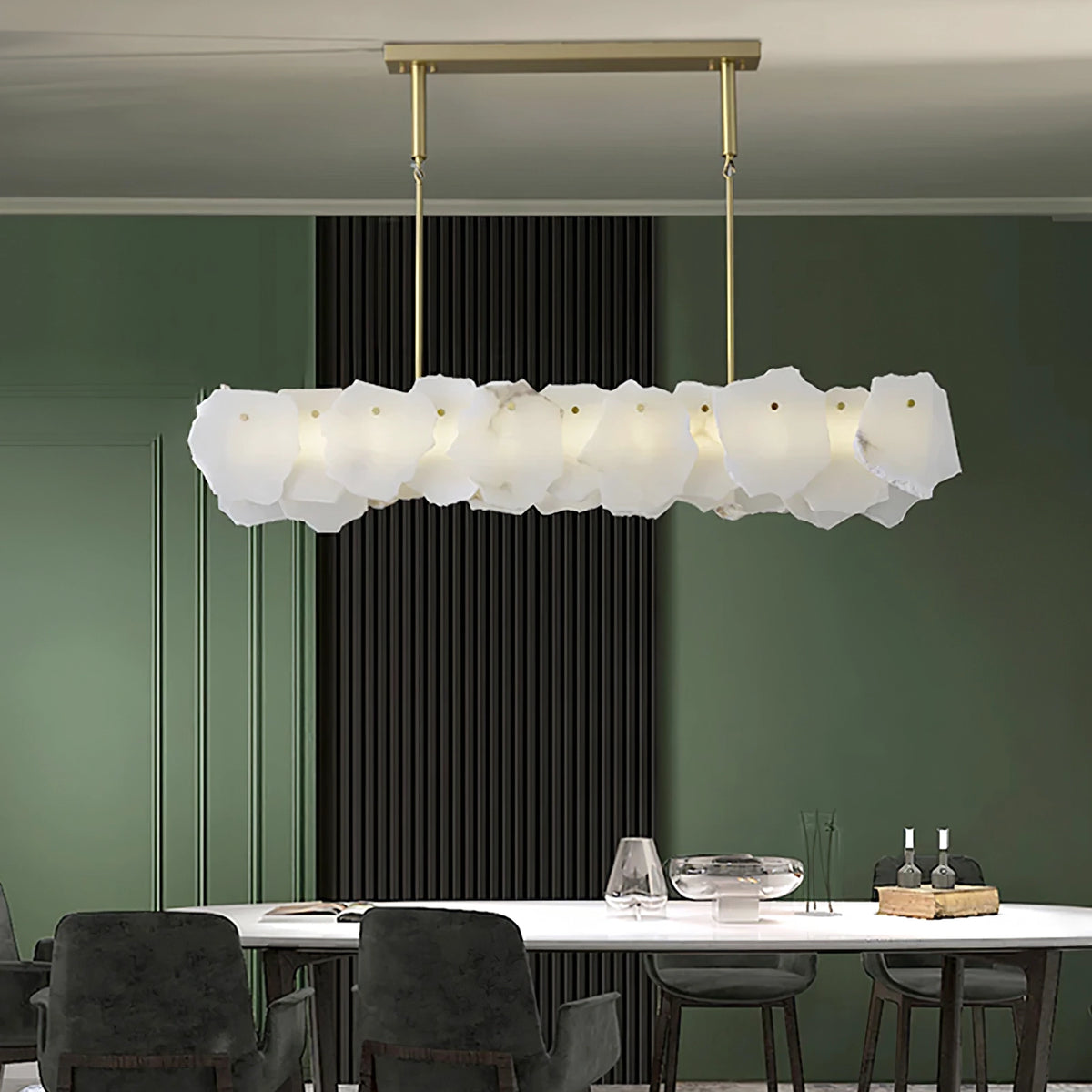 Modern Burton Alabaster Chandelier