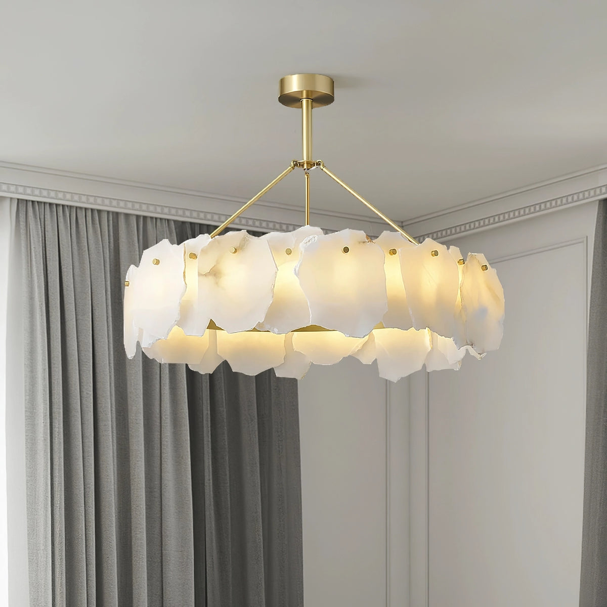 Modern Burton Alabaster Chandelier