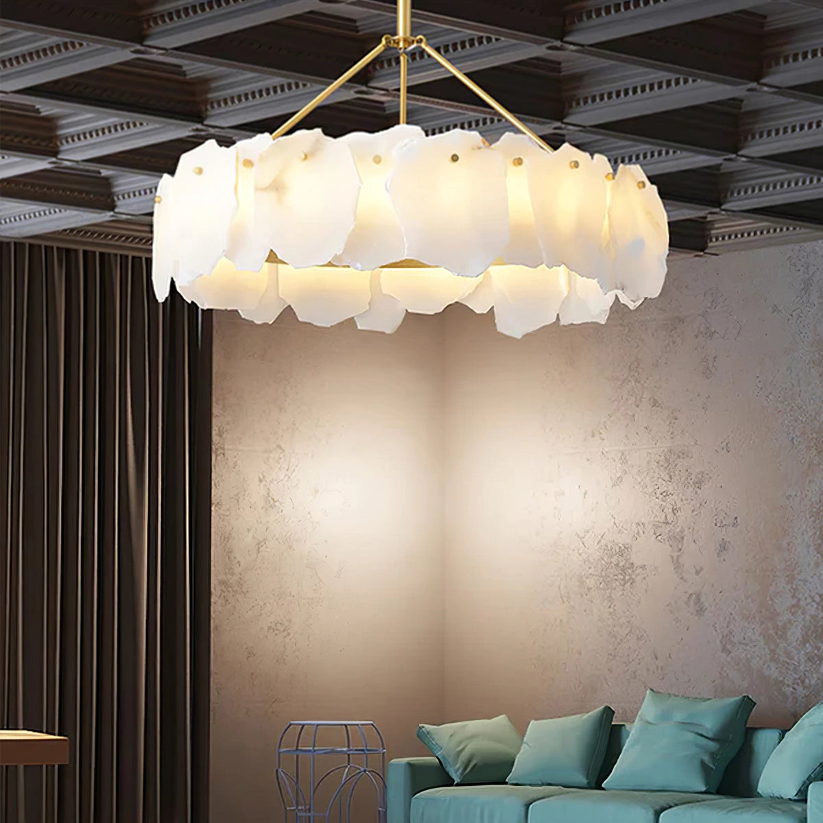 Modern Burton Alabaster Chandelier