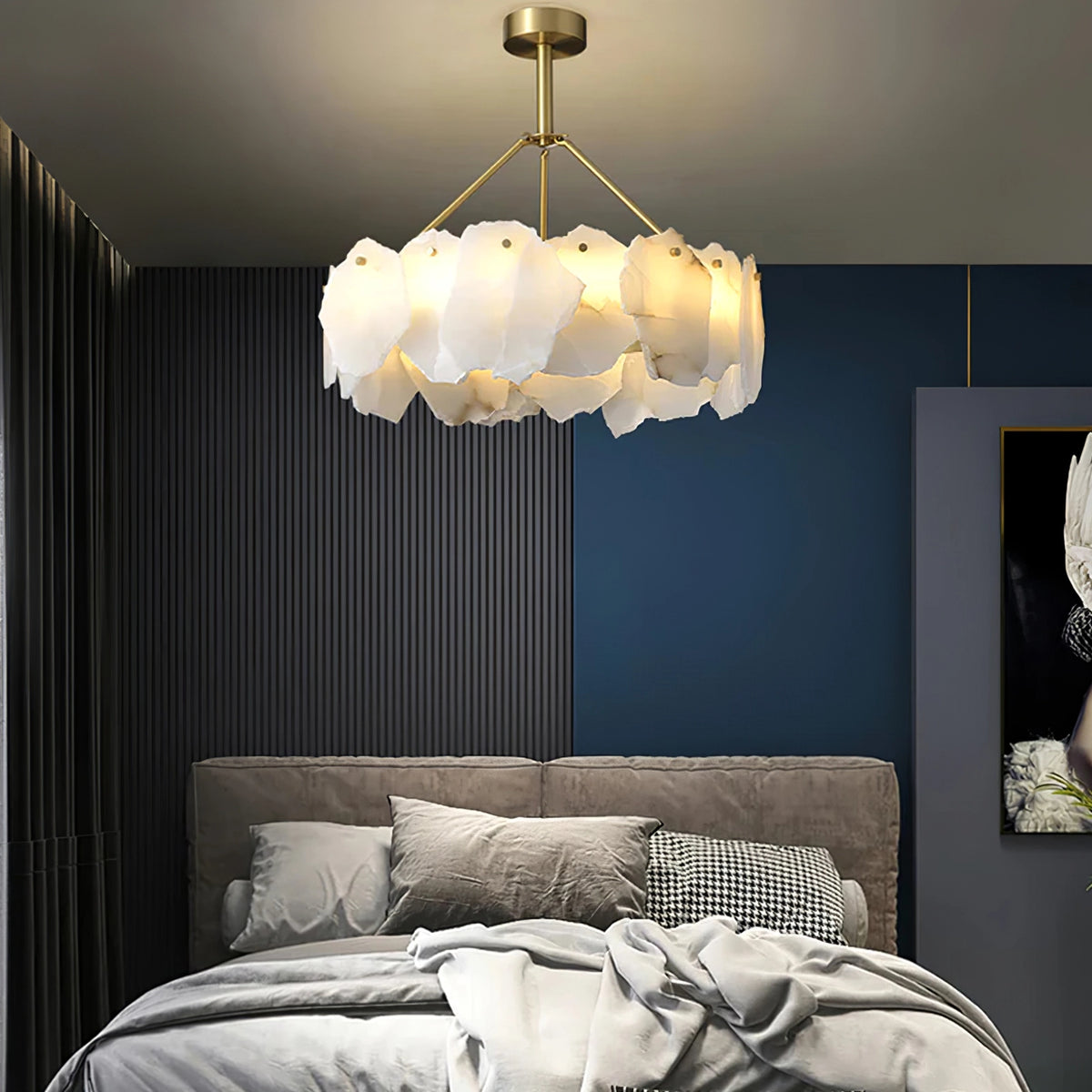 Modern Burton Alabaster Chandelier