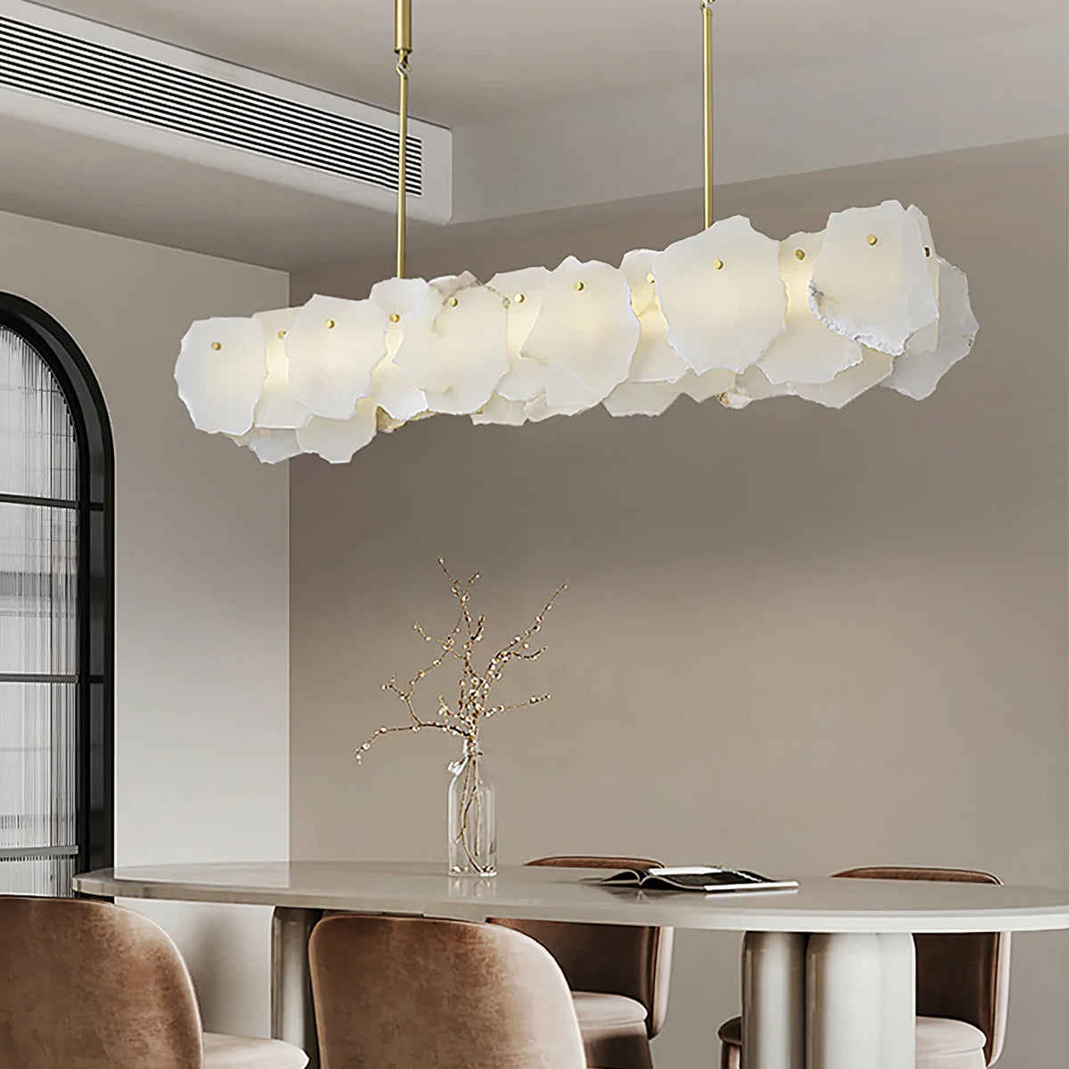 Modern Burton Alabaster Chandelier