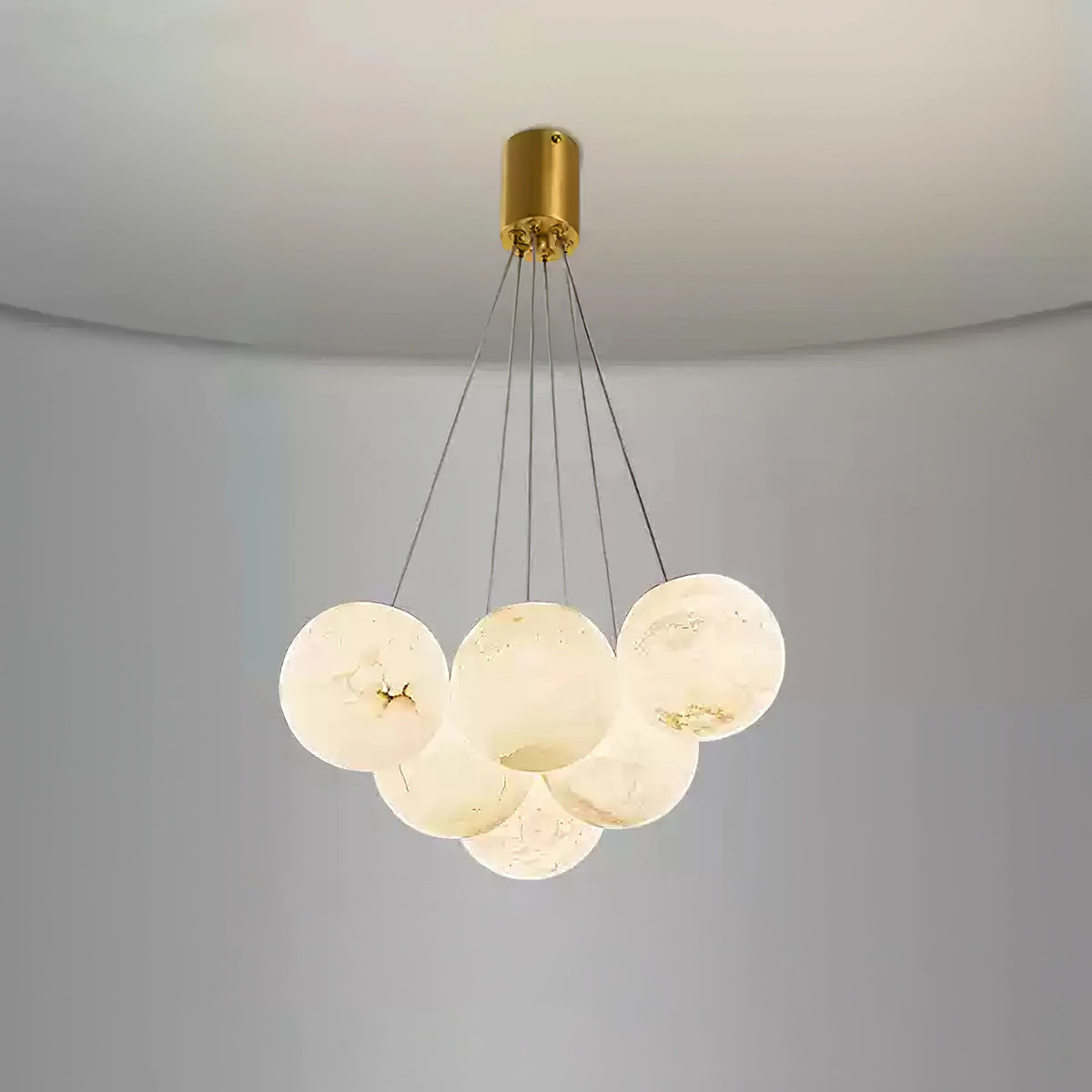 Modern Creative Alabaster Ball Chandelier