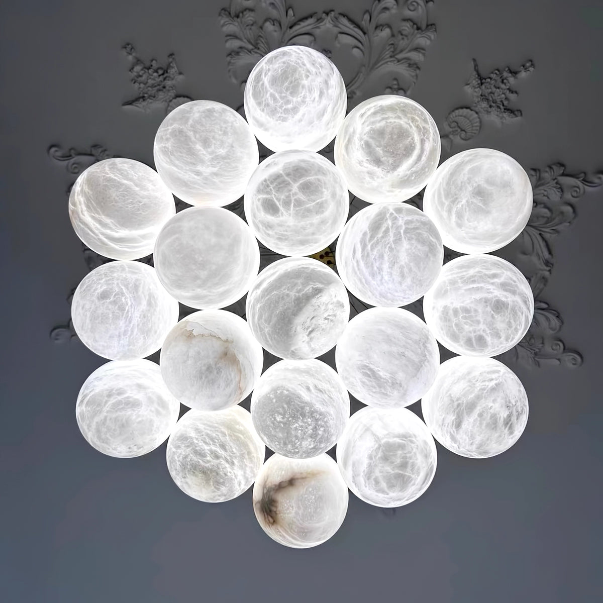 Modern Creative Alabaster Ball Chandelier