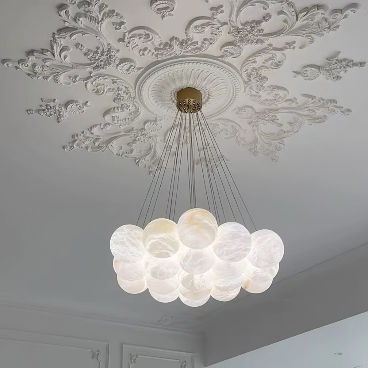 Modern Creative Alabaster Ball Chandelier