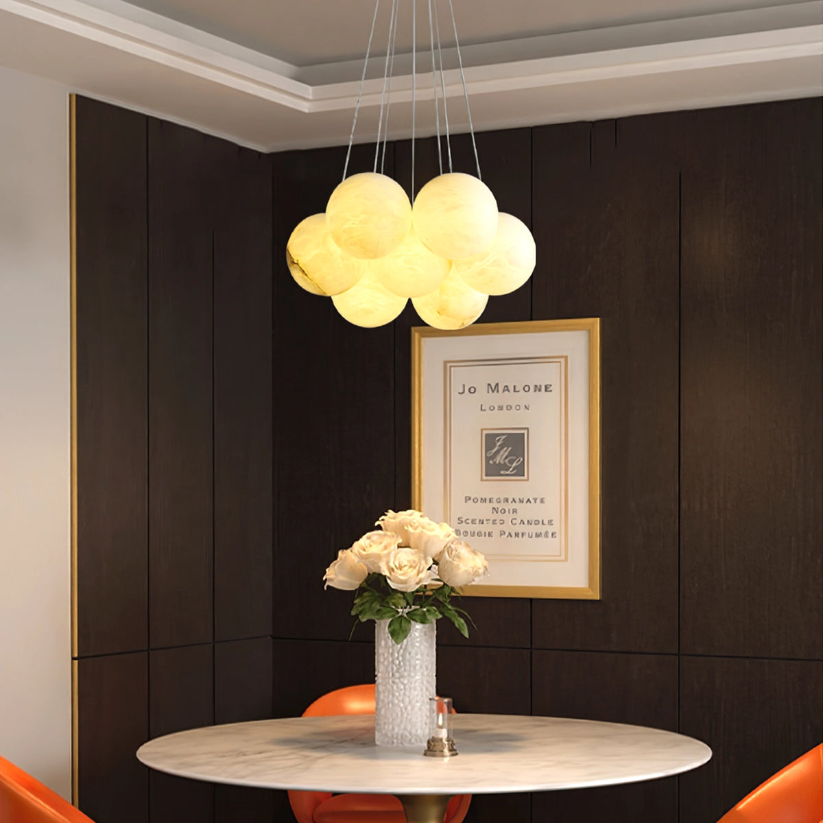 Modern Creative Alabaster Ball Chandelier