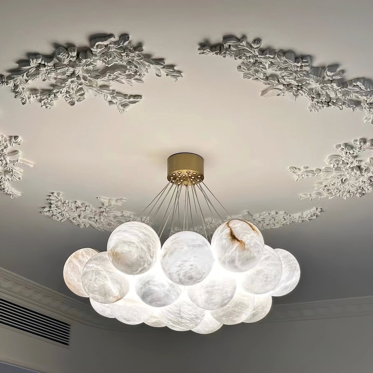 Modern Creative Alabaster Ball Chandelier