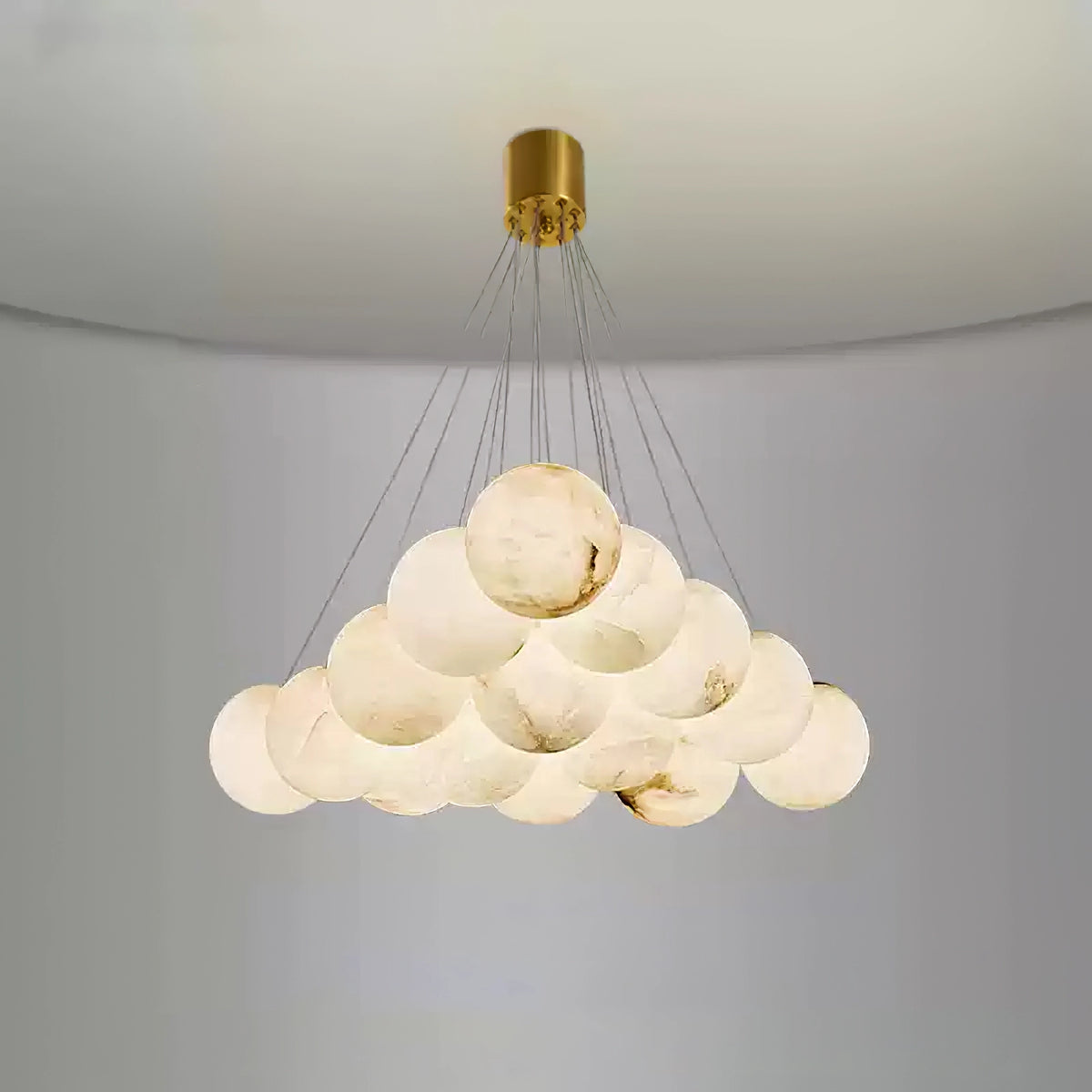 Modern Creative Alabaster Ball Chandelier