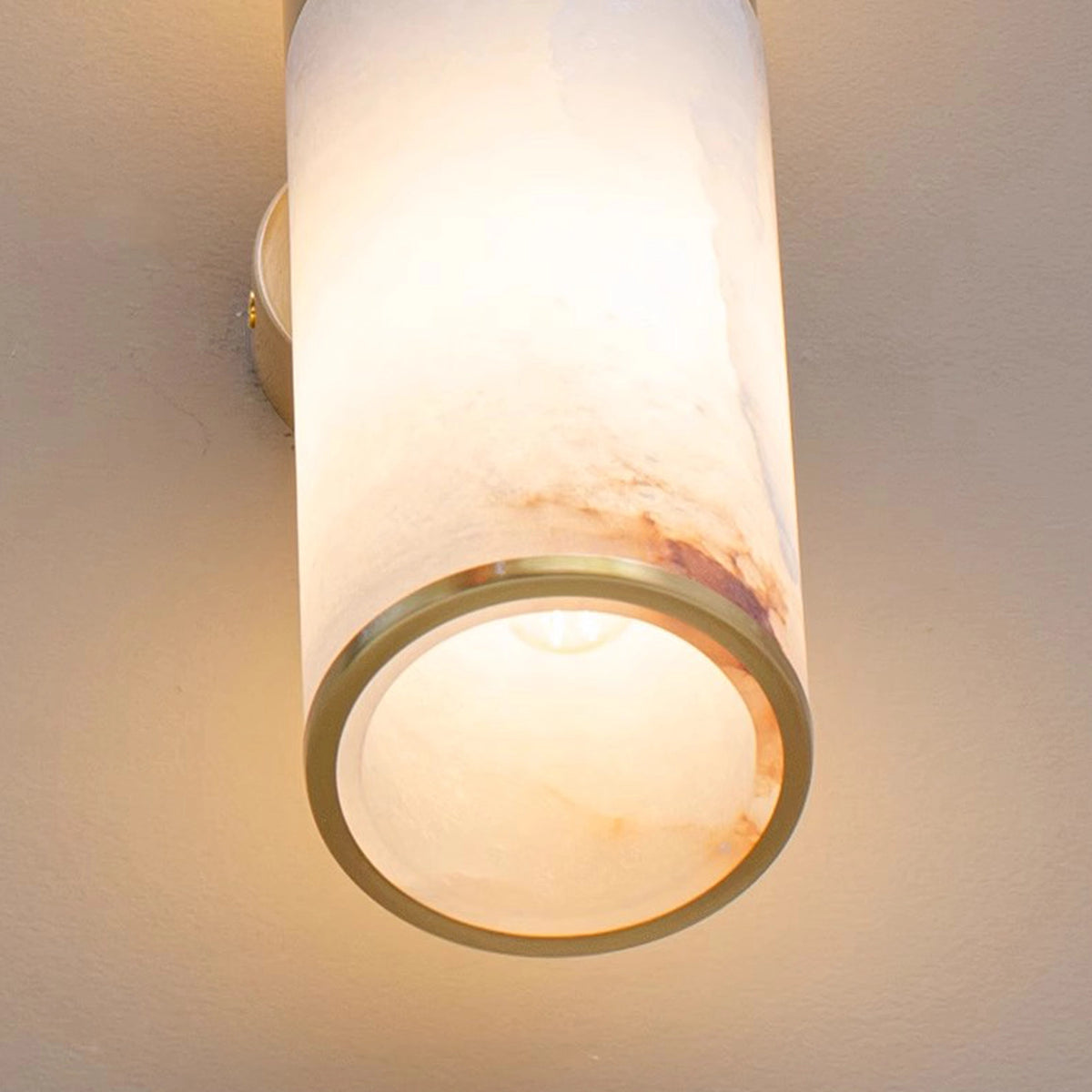 Modern Cylindrical Alabaster Wall Lamp
