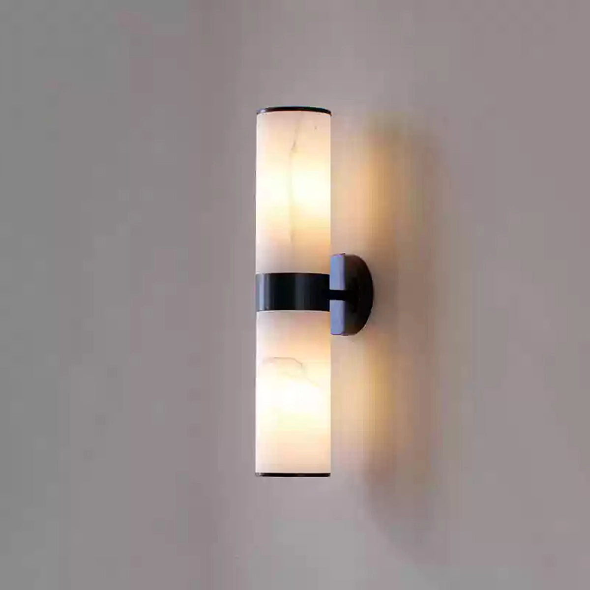 Modern Cylindrical Alabaster Wall Lamp