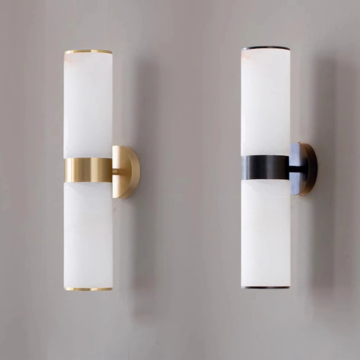 Modern Cylindrical Alabaster Wall Lamp