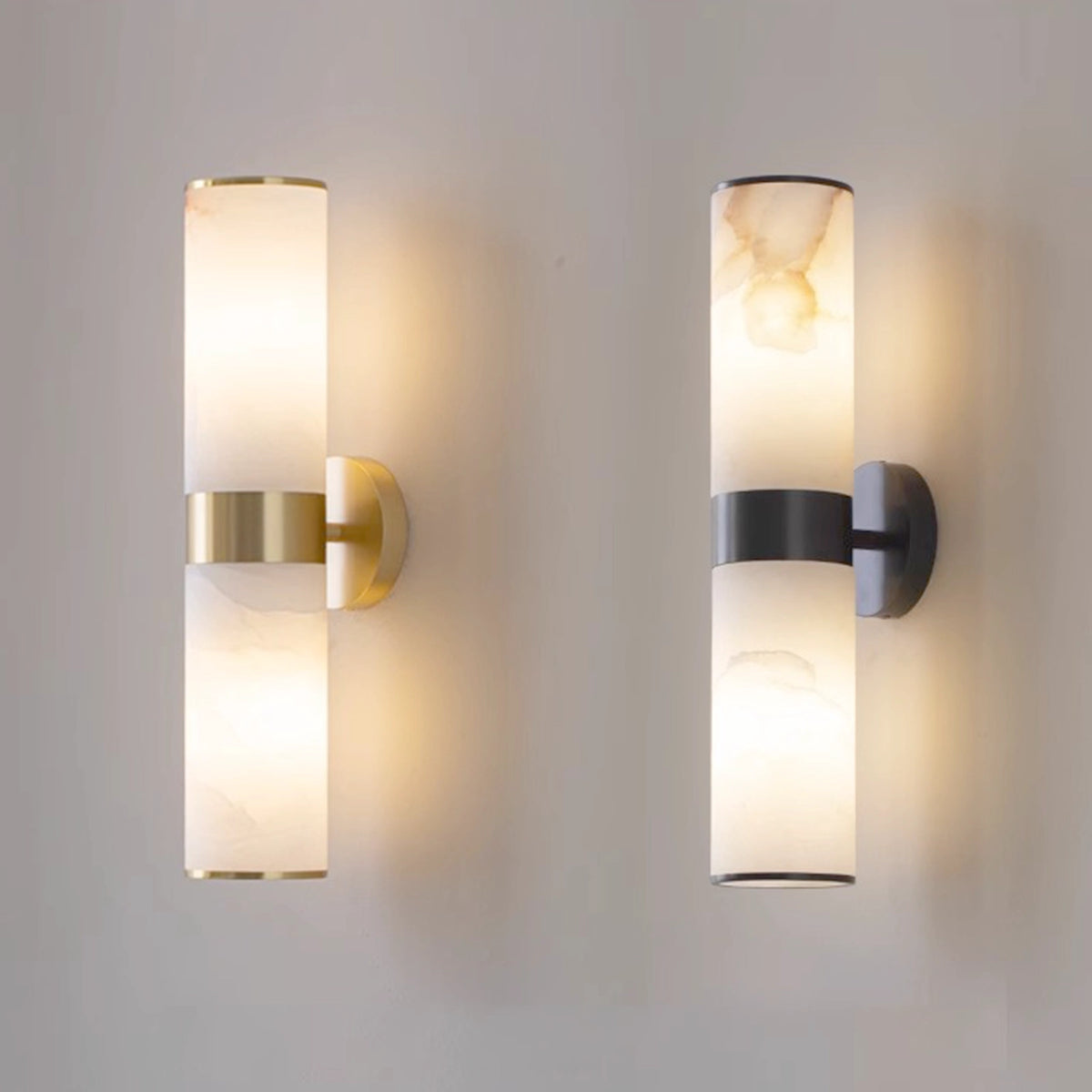 Modern Cylindrical Alabaster Wall Lamp
