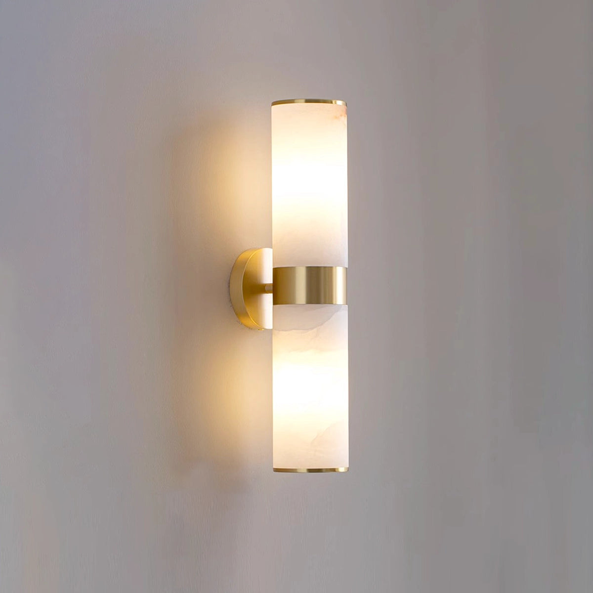 Modern Cylindrical Alabaster Wall Lamp