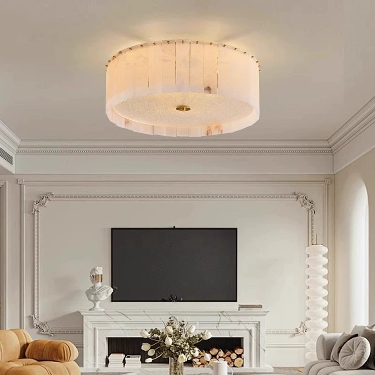 Modern Elysian Alabaster Ceiling Light