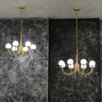 Modern Alabaster Brass Chandelier