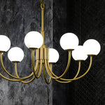 Modern Alabaster Brass Chandelier