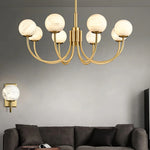 Modern Alabaster Brass Chandelier