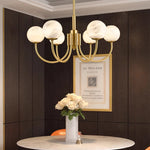 Modern Alabaster Brass Chandelier