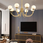 Modern Alabaster Brass Chandelier