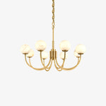 Modern Alabaster Brass Chandelier