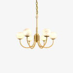 Modern Alabaster Brass Chandelier