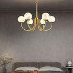 Modern Alabaster Brass Chandelier