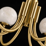 Modern Alabaster Brass Chandelier