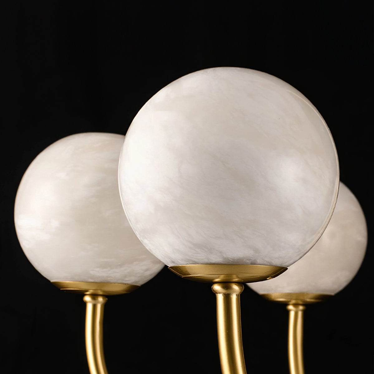 Modern Alabaster Brass Chandelier