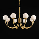Modern Alabaster Brass Chandelier