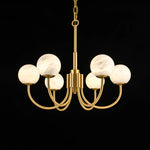 Modern Alabaster Brass Chandelier
