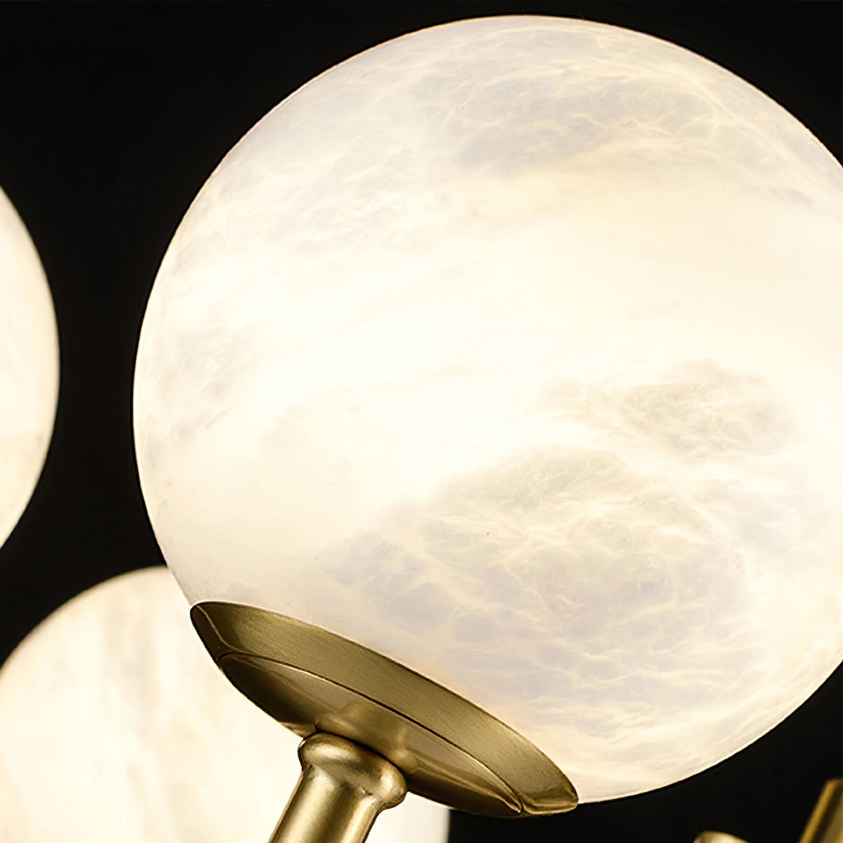 Modern Alabaster Brass Chandelier