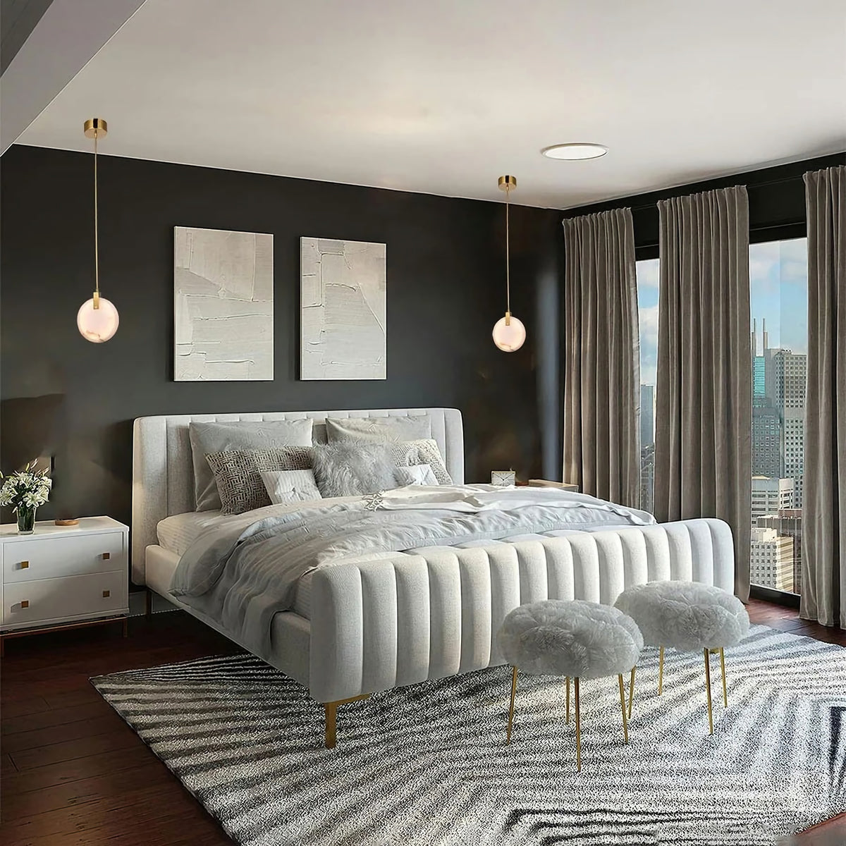 Modern Marble Ring Pendant Lamp