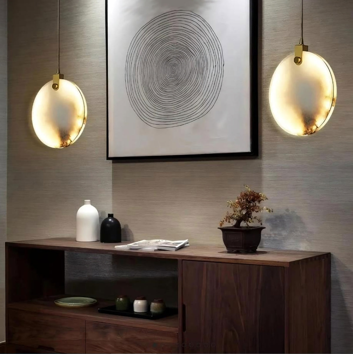 Modern Marble Ring Pendant Lamp