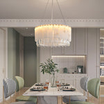 Modern Alabaster & Crystal Chandelier