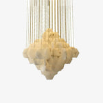 Modern Multi-layered Alabaster Chandelier