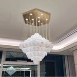 Modern Multi-layered Alabaster Chandelier